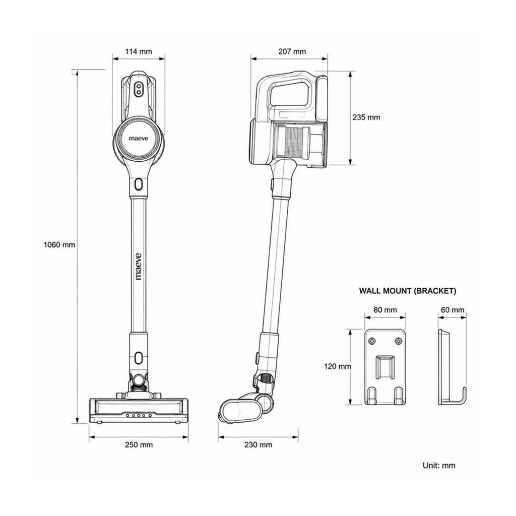 stick vacuum cleaner drawing